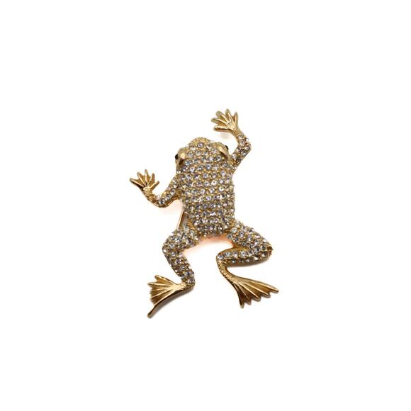 Dior Crystal Embellished Frog Brooch - Picture 1 of 7
